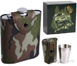 Набор камуфляж: стопки 30мл в  и фляжка 210мл в подарочной коробке 23 февраля.
