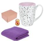Набор плед 100х140см  и кружка 330мл в подарочной коробке