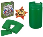 Набор: термокружка 300мл , надувная подушка в пакете хаки.