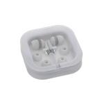 Наушники в футляре с 2-мя сменными накладками; белый; 7х2х7 см; пластик; тампопечать