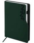 Ежедневник датированный 2026, А5, кожзам Софт-тач с держателем для ручки, зеленый