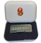 Парковочная визитка с подставкой для телефона, ручки в по подарочной коробке. Магнитные люминесцентные цифры