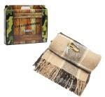 Плед Palermo 140х200см, Состав: 20% шерсть 40% ПАН, 40% полиэстер, клетка бежевый, мультиинструмент в подарочной коробке