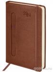 Ежедневник датированный 2026, А5, кожзам Оптима коричневый кремовый блок