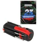 Мультитул 8 в1 , 7 отвёрток, с фонарем, красный зажим