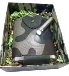 Набор: фляжка 230мл  и фонарик в подарочной коробке 23 февраля