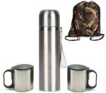 Набор:Термос 0,5 л, термокружка походная - 2шт. в мешке милитари