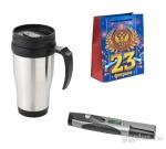 Набор: термокружка 400мл, инструменты с подсветкой: уровень и две отвертки в подарочном пакете