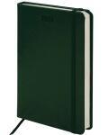 Ежедневник датированный 2026, А5 на резинке, кожзам  Небраска Special зеленый кремовый блок