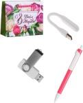 Набор: флешка 8 гБ, ручка, светильник подарочном пакете