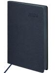 Ежедневник датированный 2026, А5, гибкая обложка, кожзам,Стиль, темно-синий