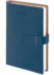 Ежедневник-органайзер датированный 2026, А5,143x218 мм кожзам  синий