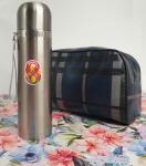 500 мл, термос стальной с наклейкой 8 марта и несессер дорожный