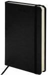 Ежедневник датированный 2026, А5 на резинке, кожзам  Небраска Special черный кремовый блок