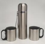 Набор:Термос 0,5 л, термокружка походная - 2шт. в подарочном пакете