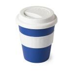 Стакан FLIKER с крышкой, синий, 380мл,11,4х9,5см,полипропилен с бамбуковым волокном,силикон