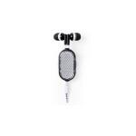 Наушники со светоотражателем и держателем RASUM, черный, 2х8,6х2,6 см, пластик