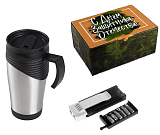 Набор: термокружка 400мл   наборотверток с фонариком в подарочной коробке