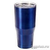 650 мл!!!, термокружка "РУССКИЙ РАЗМЕР" металлическая, синяя