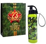 Бутылка для воды Хаки, 500 мл в подарочном пакете