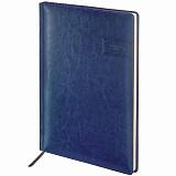 Еженедельник датированный 2026, А4, кожзам Небраска темно-синий кремовый блок