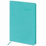 Ежедневник датированный 2021, А5, гибкая обложка, кожзам,Стиль, бирюзовый