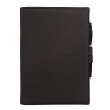 Ежедневник-портфолио Clip, коричневый, эко-кожа, недатированный кремовый блок + ручка Opera (черный/хром), серая подарочная коробка Коричневый