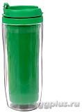 350 мл, термостакан зеленый под полиграфическую вставку