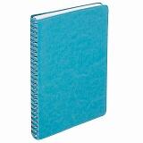 Блокнот в клетку на спирали А5 (14,8x21,8 cм), 80 л., гибкая обложка, небраска бирюзовый, белый блок синий, коричневый, черный, бирюзовый