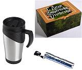 Набор: термокружка 400мл   фонарик в подарочной коробке