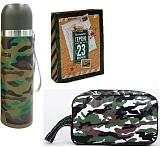 Набор:Термос 0,5 л, дорожный несессер Хаки в подарочном пакете