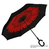 НОВИНКА. Зонт с обратным сложением "Цветок красный", R=56см