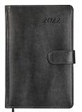 Ежедневник датированный 2026, А5, кожзам темно-серый с клапаном