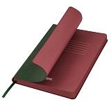 Ежедневник недатированный, Portobello Trend, River side, 145х210, 256 стр, зеленый/бургунди темный, срез,темный форзац Зеленый